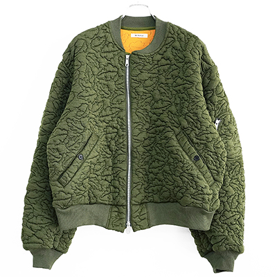 MATSUFUJI [ Leaves quilted Jacquard Jacket ] OLIVE