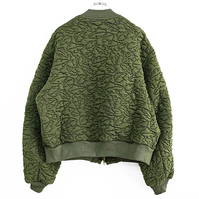 MATSUFUJI [ Leaves quilted Jacquard Jacket ] OLIVE