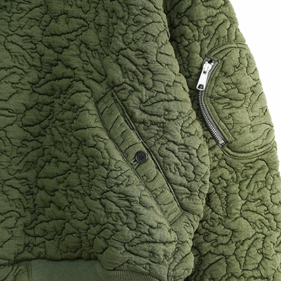 MATSUFUJI [ Leaves quilted Jacquard Jacket ] OLIVE