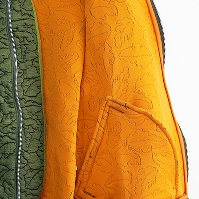 MATSUFUJI [ Leaves quilted Jacquard Jacket ] OLIVE