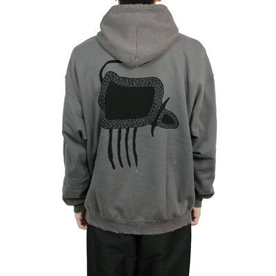 Sasquatchfabrix. [ "BUFFALO" VINTAGE SWEAT HOODIE ] CHARCOAL