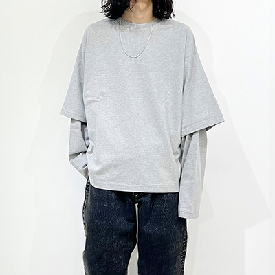 URU [ CREW NECK L/S TEE ] H.GRAY