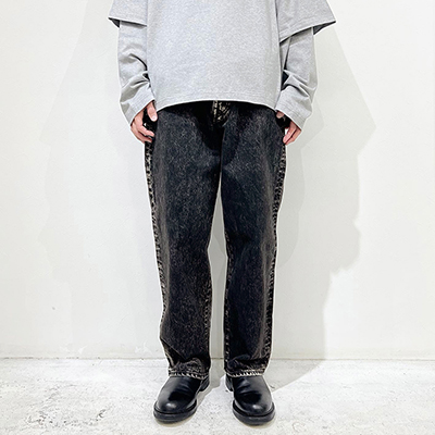 URU [ COTTON DENIM 5 POCKET PANTS TYPE C ] BLACK