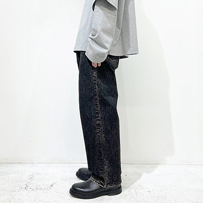 URU [ COTTON DENIM 5 POCKET PANTS TYPE C ] BLACK