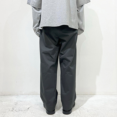 URU [ COTTON PEACH WIDE PANTS ] D.GRAY