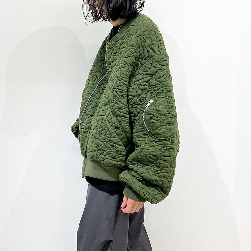 MATSUFUJI [ Leaves quilted Jacquard Jacket ] OLIVE | ロイド・エフ