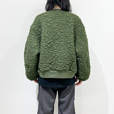 MATSUFUJI [ Leaves quilted Jacquard Jacket ] OLIVE