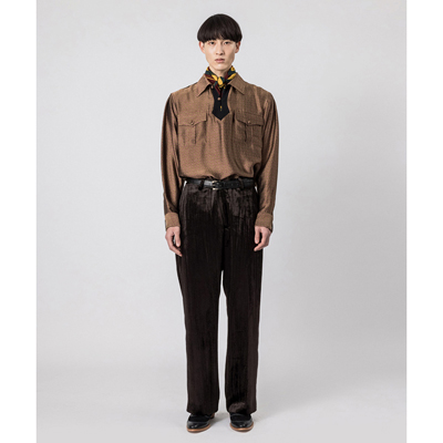 Sasquatchfabrix. [ SIWA SIWA WIDE SILHOETTE SLACKS ] DARK BROWN