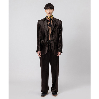 Sasquatchfabrix. [ SIWA SIWA LAPEL JACKET ] DARK BROWN