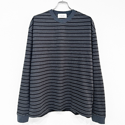 UNUSED [ US2469 (Long sleeve border T-shirt) ] CHARCOAL×BLACK