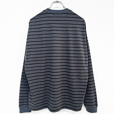 UNUSED [ US2469 (Long sleeve border T-shirt) ] CHARCOAL×BLACK