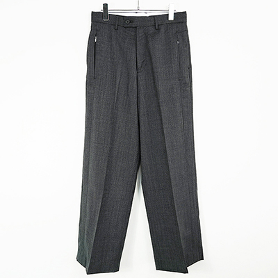 MATSUFUJI [ Wool Double Pocket Wide Trousers ] BLACK