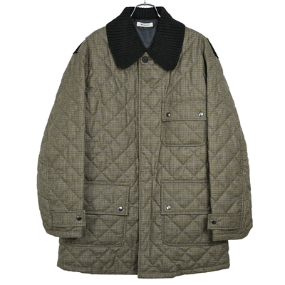 MATSUFUJI [ Wool Quilted Knit Collar Coat ] BROWN
