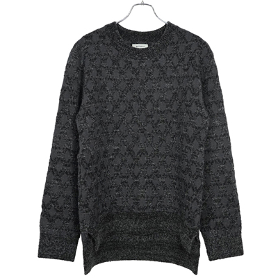 MATSUFUJI [ Melange Jacquard Crewneck Knit ] BLACK