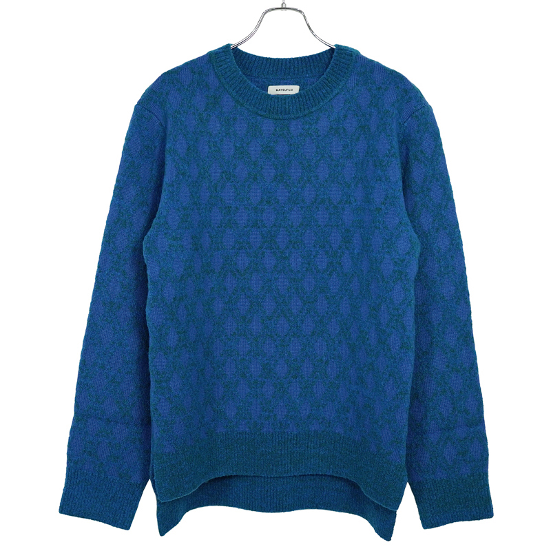 MATSUFUJI [ Melange Jacquard Crewneck Knit ] BLUE | ロイド・エフ