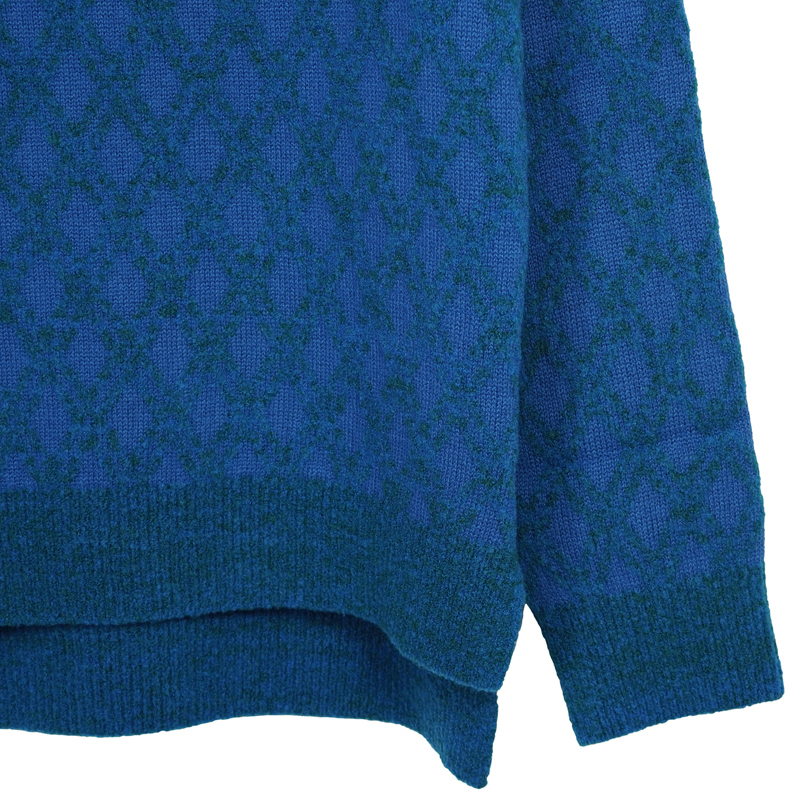 MATSUFUJI [ Melange Jacquard Crewneck Knit ] BLUE | ロイド・エフ 