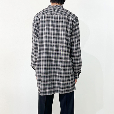 DAIRIKU [ Ribbon Tie Check Shirt ] Black