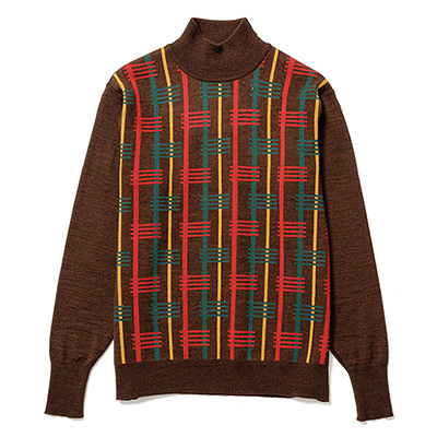 Sasquatchfabrix. [ RASTA HI-GAUGE MOCKNECK KNIT ] BROWN RASTA