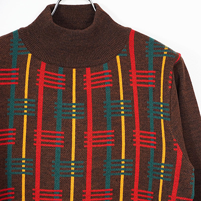 Sasquatchfabrix. [ RASTA HI-GAUGE MOCKNECK KNIT ] BROWN RASTA