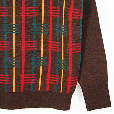 Sasquatchfabrix. [ RASTA HI-GAUGE MOCKNECK KNIT ] BROWN RASTA