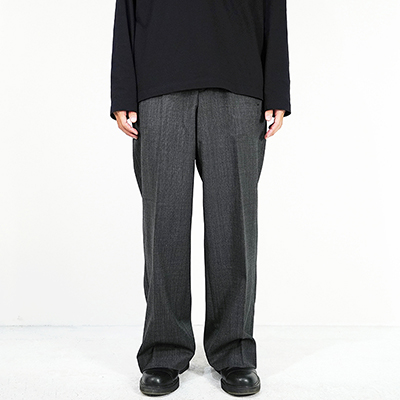 MATSUFUJI [ Wool Double Pocket Wide Trousers ] BLACK