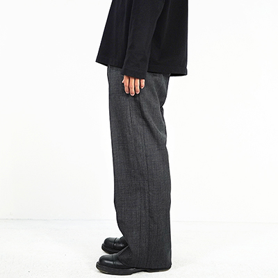 MATSUFUJI [ Wool Double Pocket Wide Trousers ] BLACK