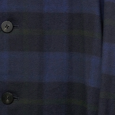 URU [ COTTON NEL CHECK COVERALL JACKET ] NAVY