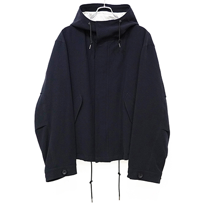 URU [ HARD TWIST COTTON SHORT MODS COAT ] D.NAVY