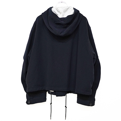 URU [ HARD TWIST COTTON SHORT MODS COAT ] D.NAVY