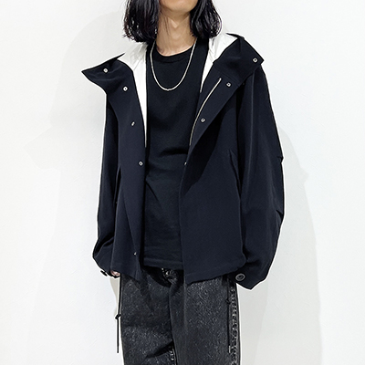 URU [ HARD TWIST COTTON SHORT MODS COAT ] D.NAVY