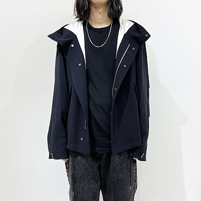 URU [ HARD TWIST COTTON SHORT MODS COAT ] D.NAVY