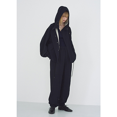 URU [ HARD TWIST COTTON SHORT MODS COAT ] D.NAVY