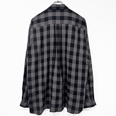 MATSUFUJI [ Herringbone Weave Utility Check Shirt ] BLACK