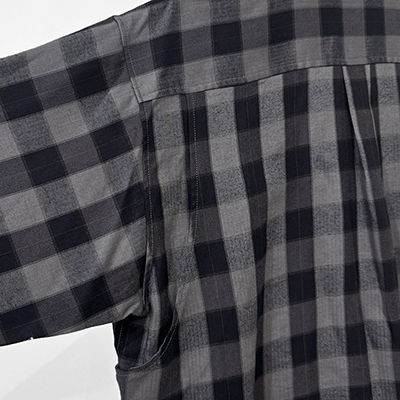 MATSUFUJI [ Herringbone Weave Utility Check Shirt ] BLACK