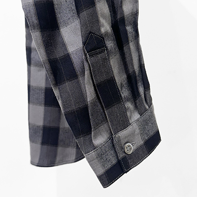 MATSUFUJI [ Herringbone Weave Utility Check Shirt ] BLACK