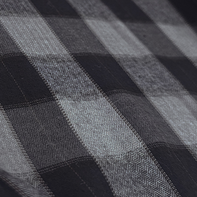 MATSUFUJI [ Herringbone Weave Utility Check Shirt ] BLACK
