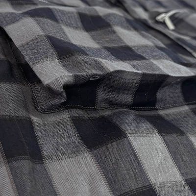 MATSUFUJI [ Herringbone Weave Check Wide Cargo Trousers ] BLACK