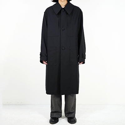 MATSUFUJI [ Cotton Soutien Collar Work Coat ] BLACK