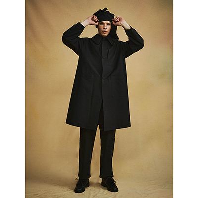 MATSUFUJI [ Cotton Soutien Collar Work Coat ] BLACK