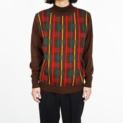 Sasquatchfabrix. [ RASTA HI-GAUGE MOCKNECK KNIT ] BROWN RASTA