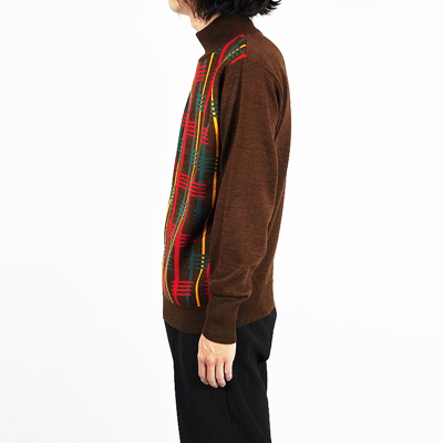 Sasquatchfabrix. [ RASTA HI-GAUGE MOCKNECK KNIT ] BROWN RASTA