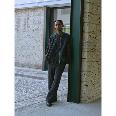 MATSUFUJI [ Striped Quilt Jacquard Trousers ] CCL×GRN