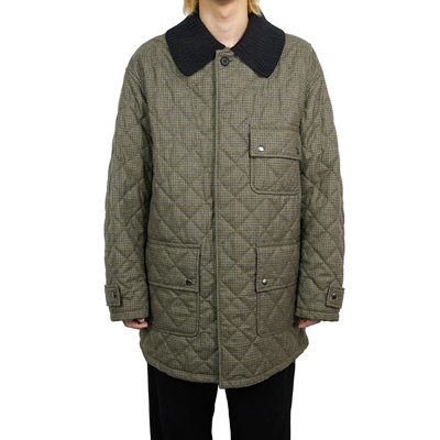 MATSUFUJI [ Wool Quilted Knit Collar Coat ] BROWN