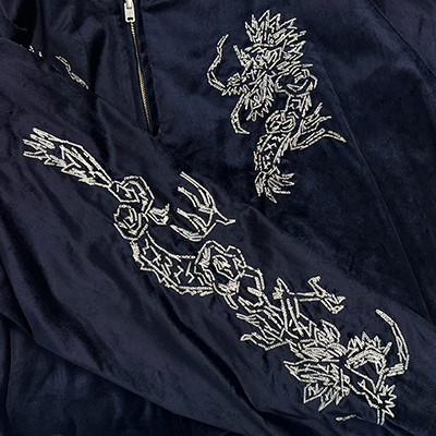 Sasquatchfabrix. [ “EASTEND DRAGON” SOUVENIR JACKET ] NAVY×DARK GREEN
