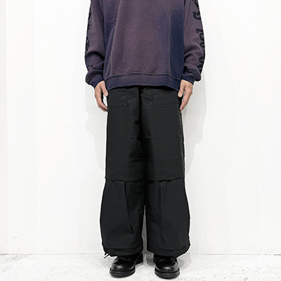 Sasquatchfabrix. [ KNEE CARGO PANTS ] BLACK
