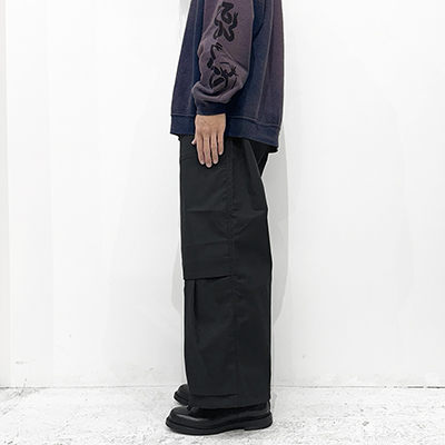 Sasquatchfabrix. [ KNEE CARGO PANTS ] BLACK