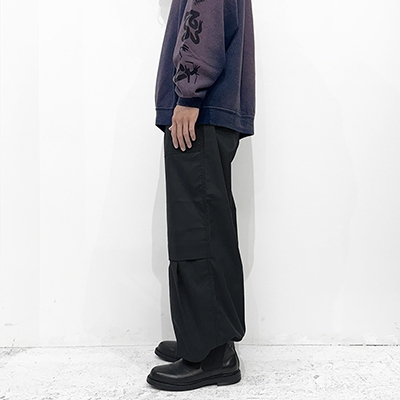 Sasquatchfabrix. [ KNEE CARGO PANTS ] BLACK