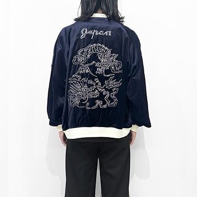 Sasquatchfabrix. [ “EASTEND DRAGON” SOUVENIR JACKET ] NAVY×DARK GREEN