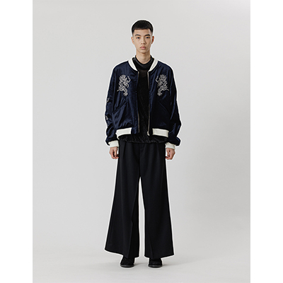 Sasquatchfabrix. [ “EASTEND DRAGON” SOUVENIR JACKET ] NAVY×DARK GREEN