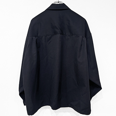 refomed [ WRIST PATCH OPEN COLLAR SHIRT ] NAVY